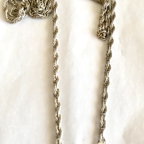 Silver chain belt vintage chain long silver 52 in twisted chain Sterling Silver main image 13